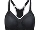 SYROKAN Donna Reggiseno Sportivo Massimo Sostegno con Ferretto e Imbottito Nero 3D (UK 34D...