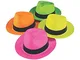 Neon Color Plastic Gangster Hats (12 Pack)