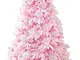 manieri Albero di Natale Artificiale 240 cm 2850 Rami 750 LED Rosa Monterosa Bianco
