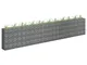vidaXL - Vaso a gabbione in acciaio zincato, 450 x 30 x 90 cm