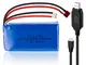 Hootracker 7.4V Battery 1400mAh 20C Batteria with USB Cable for WLtoys 4WD RC Cars A959-B...