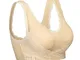 iClosam Reggiseno Senza Ferretto, Reggiseno Bra Pizzo Fibbia Laterale Anteriore con Imbott...