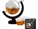 MikaMax - Globe Decanter Set - Caraffa di Whisky - Set Decanter a forma di Globo - 850 ML...