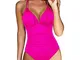 MJGkhiy Costume da Bagno Donna Intero Spiaggia con Slip Vita Alta Costume Intero con Coppe...