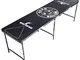 BeerBaller® ALLBLACK Beer Pong Table - Telaio Nero e Superficie AntiGraffio | Tavolo da Be...