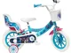 Disney - Bicicletta 12" Frozen (Frozen) dotata di 2 freni, cestino anteriore e porta bambo...