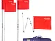 Kosma - Set di 4 bandierine angolari pieghevoli con borsa per il trasporto, colore: Rosso