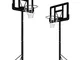 Canestro da Basket e Supporto, Altezza Regolabile 230cm-304cm, , per Interni ed Esterno, P...