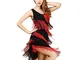 NIUQY Tassel Ballo Latino Adulto Donne Paillettes Nappa Costume|Dancewear Abiti Senza Mani...
