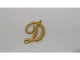 Lettera termoadesiva ricamata punto pieno in corsivo marbet alte 25 mm colore Oro lurex -...