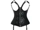 MISS MOLY Donna Sexy Corsetto Bustino Pelle Corset Hot Lingerie Aperto Design Erotico Bian...