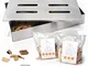 AMAZY Affumicatore Box in Acciaio Inox con 2 spiedini per Grill e 2 Tipi di Chips Diverse...