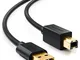 deleyCON 1m Cavo per Stampante Cavo per Scanner - USB A Maschio a USB B Maschio a Stampant...