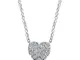 Miore Collana da donna con ciondolo a forma di cuore in diamanti da 0,09 ct e brillante in...