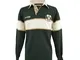Lansdowne Polo T-Shirt da Rugby a Maniche Lunghe Stemma Irlanda con 3 Trifogli - L