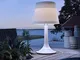 Lampada da tavolo a LED a energia solare, luce bianca notturna per esterni moderno bianco