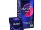 Durex Sync Preservativi Ritardanti per Lui e Stimolanti per Lei, 10 Profilattici con Rilie...