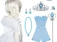 Vicloon Nuovi Costumi da Principessa Set di 10 PCS Dono- Parrucca, Diadema, Guanti, Bacche...