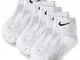 Nike Everyday Lightweight Ankle, Calzini Unisex – Adulto, White/Black, L