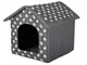 HobbyDog - Casetta per cani, Grigio (con zampe), L- 52 x 46 x 53 cm