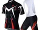 X-TIGER da Ciclismo Uomo 5D Gel Salopette Pantaloncini Corti Imbottiti Set di Abbigliament...