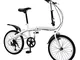 SABUIDDS Bicicletta pieghevole da 20 pollici per adulti con cambio a 7 marce, pieghevole,...