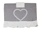 Russo Tessuti Copriforno Copri Forno Cuore Ricamato Soft Beige Grigio 40x45 cm-Grigio