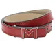 Montblanc Bracciale Bracelet M-gram Leather Insert Red 129501 Marca, Única, Metallo, Nessu...