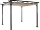 Gazebo pergola baldacchino Avila acciaio poliestere 3,5x3,5m ~ avorio