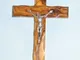 Croce da parete crocifisso in legno di ulivo Betlemme terra santa Gerusalemme 12,7 cm