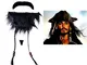 Barba Finta Pirata dei Caraibi - Jack Sparrow - Adesivi - Accessori - Travestimento - Hall...