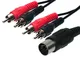 CAVO DIN MASCHIO 5 PIN A 4 CONNETTORI RCA, 1 M