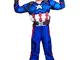 Costume da Capitan America - Busto Muscoloso - Supereroe e Maschera - Bambini - Travestime...