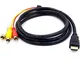 MMOBIEL Cavo HDMI a 3RCA Audio Video AV Cavo Adattatore convertitore Alta Definizione Masc...