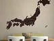 uytrew Decorazioni per la casa in Stile Vintage Adesivo da Parete con Mappa del Giappone C...