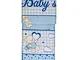 T&R BABY Coppia Lettino Flanella Stampato smerlata Compose' 3 Pezzi 0659 Celeste -