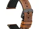 WOCCI 20mm Saddle Style Vintage Cinturini Orologi in Pelle con Fibbia in Nera, Cinturino d...