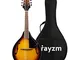 Rayzm Mandolino bluegrass tradizionale di colore sunburst con borsa imbottita per il trasp...