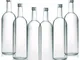 BrandPrint, Set di 6 Bottiglie in Vetro per Acqua Modello Bordolese 1 Litro con Tappo a Vi...
