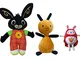 Bing Peluche Hoppity VOOSH E Flop Peluche Coniglio Bunny Serie TV H.28-25-20 CM.