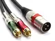 SiRear Cavo XLR maschio di alta qualità XLR maschio a 2 x Cavo adattatore patch RCA Y spin...