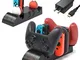 Fastsnail, caricabatterie 6 in 1 per Nintendo Switch Pro Controller e Joy-con e Poké Ball...