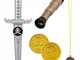 Boland 74141 - Set pirati con cannocchiale da 18 cm, pugna, 23 cm, catena con amuleto e 2...