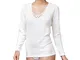 CONF. 2 PZ MAGLIA MANICA LUNGA DONNA "NOTTINGHAM" LANA E COTONE CON PIZZO MACRAME' ART. TL...