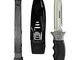 Cressi Borg Knife - Coltello Subacqueo Unisex Adulto Lama, Nero/Lama Argento, da 26.5 cm