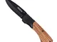 Tacklife Coltello Pieghevole Professionale, Lama in Acciaio Inox Maniglia, con Legno Multi...