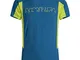 MONTURA T-Shirt Sportiva Run Logo Uomo Traspirante e Leggera Blu/Verde (M)
