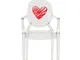 Kartell Lou Lou Ghost, Sedia per Bambini, Disegno Cuore, 37 x 39 x 63 cm