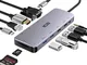 ICZI Hub USB C 11 in 1 con HDMI 4K e VGA 1080P adattatore multiporta per computer (Etherne...