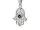 NKlaus 925 ciondolo in argento sterling zircone blu Mano di Fatima 20x16 mm Occhio di Fati...